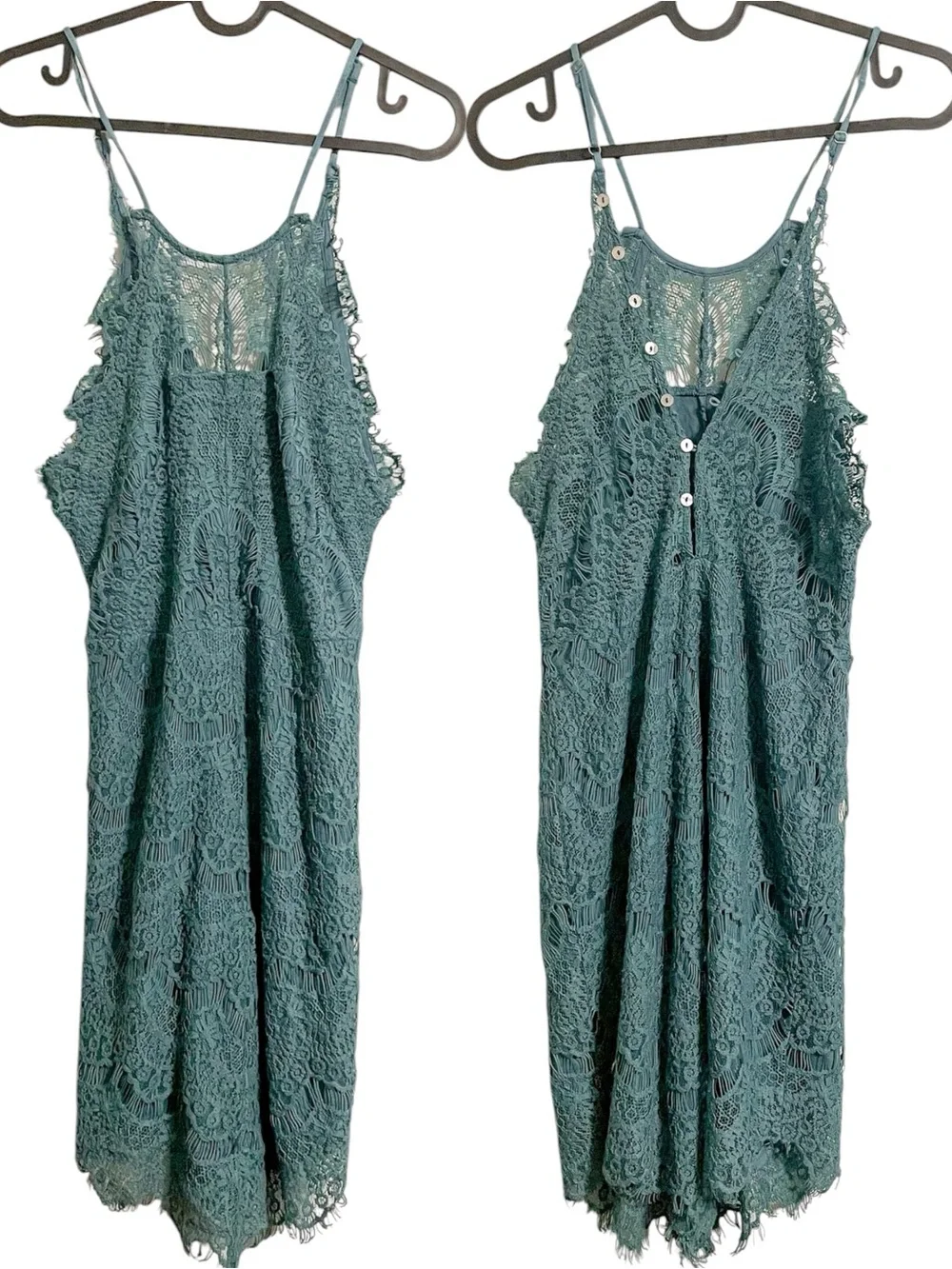 Free People Lace Mini Dress Teal